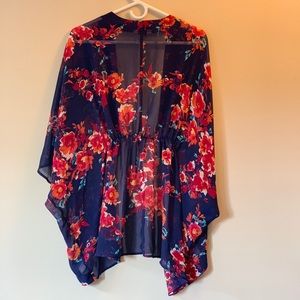 Short Sleeve Floral Kimono